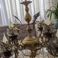 یک عدد لوستر برنجی ۸ شاخه/سنگین و زیبا|لوستر و چراغ آویز|تهران, جنت‌آباد شمالی|دیوار