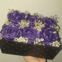 گل ربانی بنفش با باکس