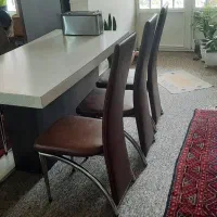 صندلی  فلزی کروم کاری  نهار خوری ۷ عدد