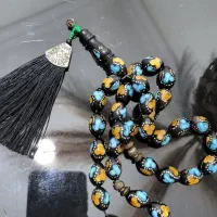 تسبیح کلکسیونی فیروزه ونقره کوب ۳۳دانه