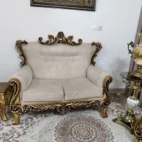 مبل سلطنتی ۹نفره همراه بامیز جلومبلی و عسلی|مبلمان خانگی و میز عسلی|کرمانشاه, |دیوار
