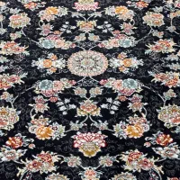 زمینه سرمه‌ای گل‌دار ۱۲ متری|فرش|گرگان, |دیوار