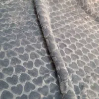 پتو ۲نفره طوسی طرح قلبی
