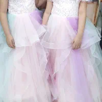 دو دست لباس مجلسی دخترانه تک شاخ در حد نو