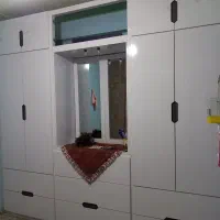 جاکفشی، کتابخانه ، نواع میز و کابینت نو و کار کرده|کتابخانه، شلف، قفسههای دیواری|گلبهار, شهر جدید گلبهار|دیوار