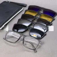 عینک مردانه و پسرانه شفاف دارای پنج کاور