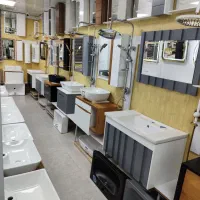 روشویی کابینتی طرح بامبو 60×40 با سنگ طوسی کد 004|لوازم سرویس بهداشتی|کرج, گلشهر|دیوار