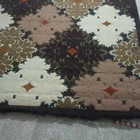 گلیم فرش کرم قهوه ای ۶ متری