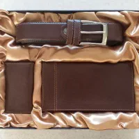 ست کمربند و کیف پول و جاکارتی چرم