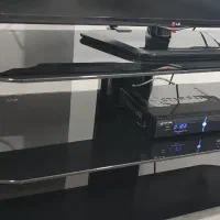 زیر تلویزیونی چوب شیشه‌ایی