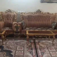 مبل استیل در حد نو‌ با ویترین|مبلمان خانگی و میز عسلی|حبیب آباد, |دیوار