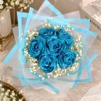 دسته گل روبانی و تک شاخه و باکس گل آماده