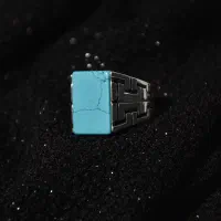 انگشتر مردانه نقره ترک با سنگ فیروزه همستطیلی|جواهرات|مبارکه, |دیوار