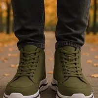 کفش ساقدار مردانه زیتونی مدل EMTO ویژه