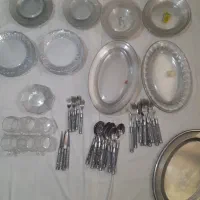 ظروف بلور و قاشق و چنگال