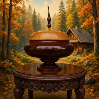 ظرف چوبی خراطی ( کارگاه هستیم )