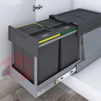 سطل زباله دو مخزنه لینکدار 40 لیتری پلاتین کد 3655