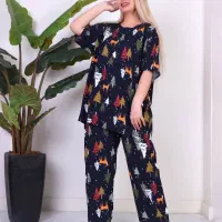 تیشرت شلوار نخ تایلندی دارای رنگبندی