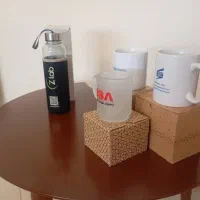 بطری شیشه ای با سه لیوان همه باهم ۴۵۰ نونو