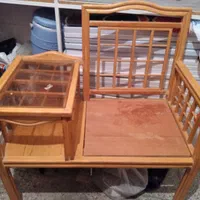 میز تلفن چوبی