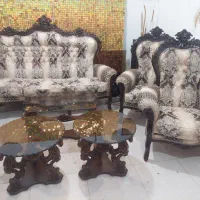 مبل سلطنتی تمام چوب گردو منبتی ست کامل میزو عسلی|مبلمان خانگی و میز عسلی|رشت, پارک شهر|دیوار