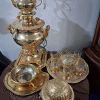 سماور وسرویس طلایی بسیار زیبا ونو