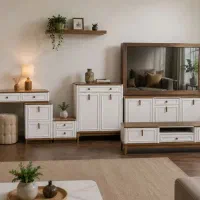 میز تلویزیون شرکتی تمام چوب