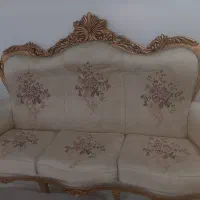 مبل استیل چوب گردو پارچه مقاوم