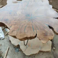 فروش گل میز جلو مبلی چوب طبیعی رزین