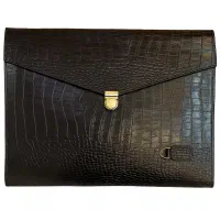 کیف مدیریتی چرم طبیعی طرح کروکودیلی