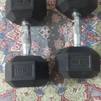 دمبل شش ضلعی 15 کیلویی یک جفت