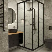 کابین دوش حمام مشکی کوره ای