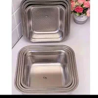 آبکش و لگن مربع استیل یونیک
