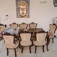 مبل سلطنتی۹ نفره و ناهار خوری۸ نفره چوب گردو در حد|مبلمان خانگی و میز عسلی|حمیدیا, |دیوار