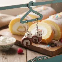 گوشواره رولت خامه ای