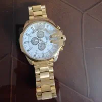 ساعت مچی مردانه دیزل شاخدار  طلایی صفحه سفید