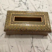 جا دستمال کاغذی اعلا با خاتم کاری بینظیر|صنایع دستی و سایر لوازم تزئینی|گرگان, |دیوار