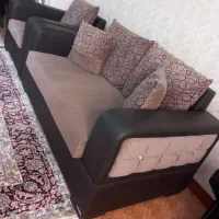 مبل ۷ نفره چرم و پارچه تمیز|مبلمان خانگی و میز عسلی|رشت, فلسطین|دیوار