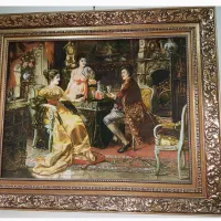 تابلو تبریز ۶۰ رج چله ابریشم گل ابریشم فرانسوی