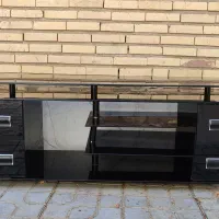 میز تلویزیون شیشه سکوریت مشکی