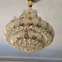 لوستر کریستالی برنجی