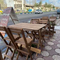 میز و صندلی چوبی تاشو
