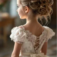 لباس عروس/پرنسسی پف دار سفید و رنگی دخترانه