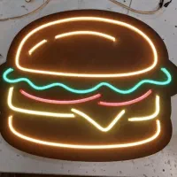 تابلو نئون همبرگر برای فست فود