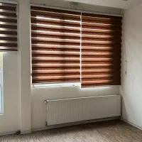 پرده زبرا قهوه‌ای