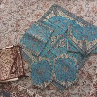 سرویس شش تیکه رومیزی ترمه نو و آکبند مناسب جهاز