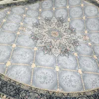 فرش گرد طرح ابریشم