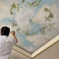 نقاشی پتینه ورق طلادرجه یک|خدمات پیشه و مهارت|کرمانشاه, |دیوار