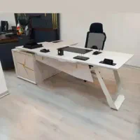 کتابخانه شیشه ای/میز مدیریتی پایه فلزی سفید|مبلمان اداری|سنندج, |دیوار