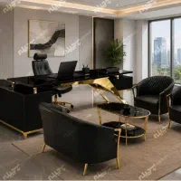 تولید مبلمان اداری اسپرت مشکی میزمدیریت ویدا مدرن
